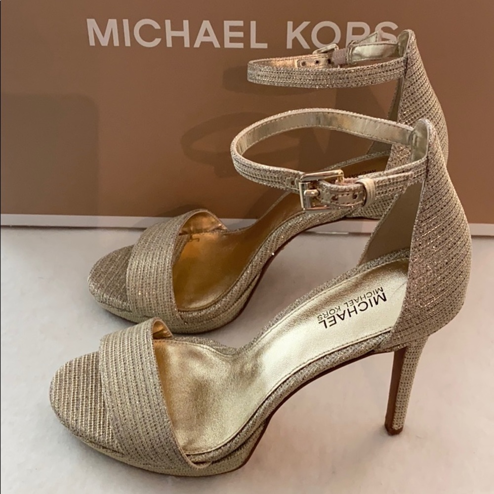 Michael Kors Gold Glitter Sandal.